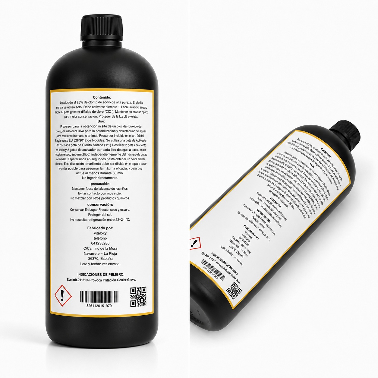 Pack ×2 · Kit 1 L (4 envases) — trasera
