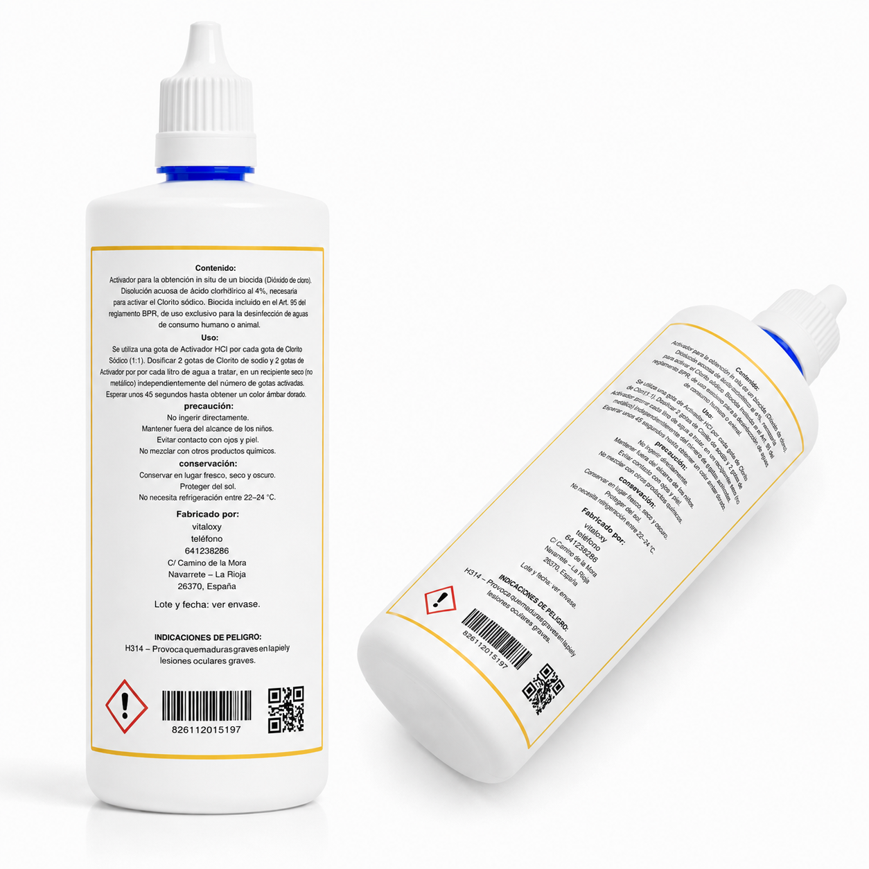 Kit Clorito de Sodio + Activador 200 ml — trasera