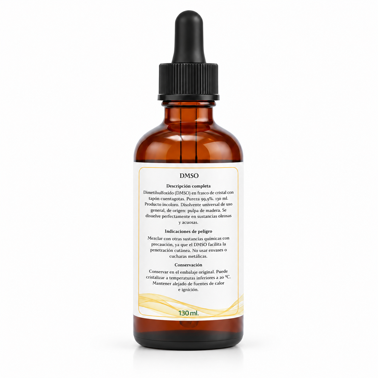 DMSO Dimetilsulfóxido 130 ml — trasera