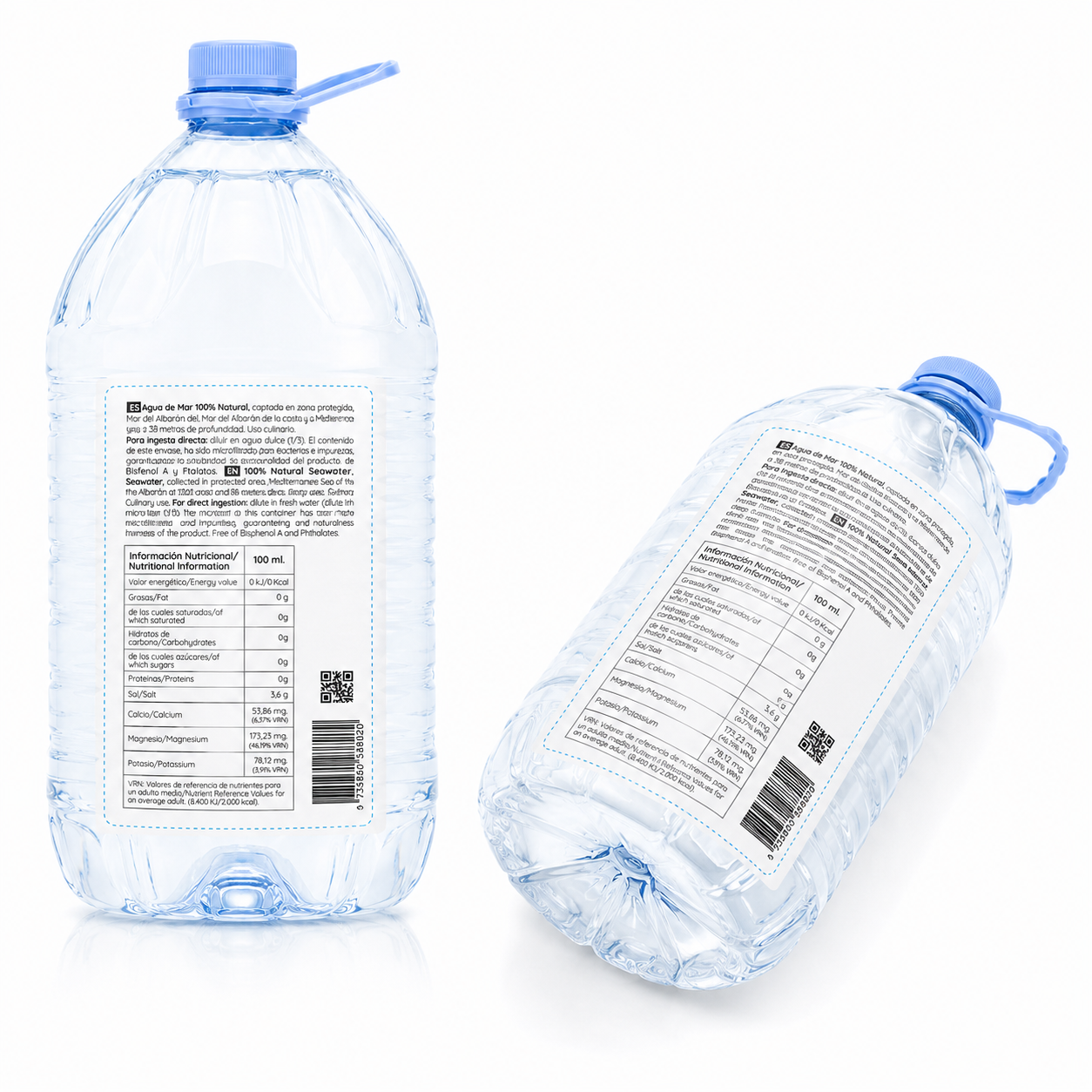 Agua de Mar Hipertónica 5 Litros — trasera